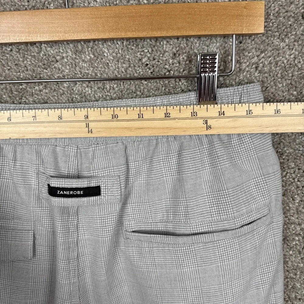 Zanerobe Mens Size 34 Gray Glen‎ Plaid Jogger Pants Elastic Waist Drawstring